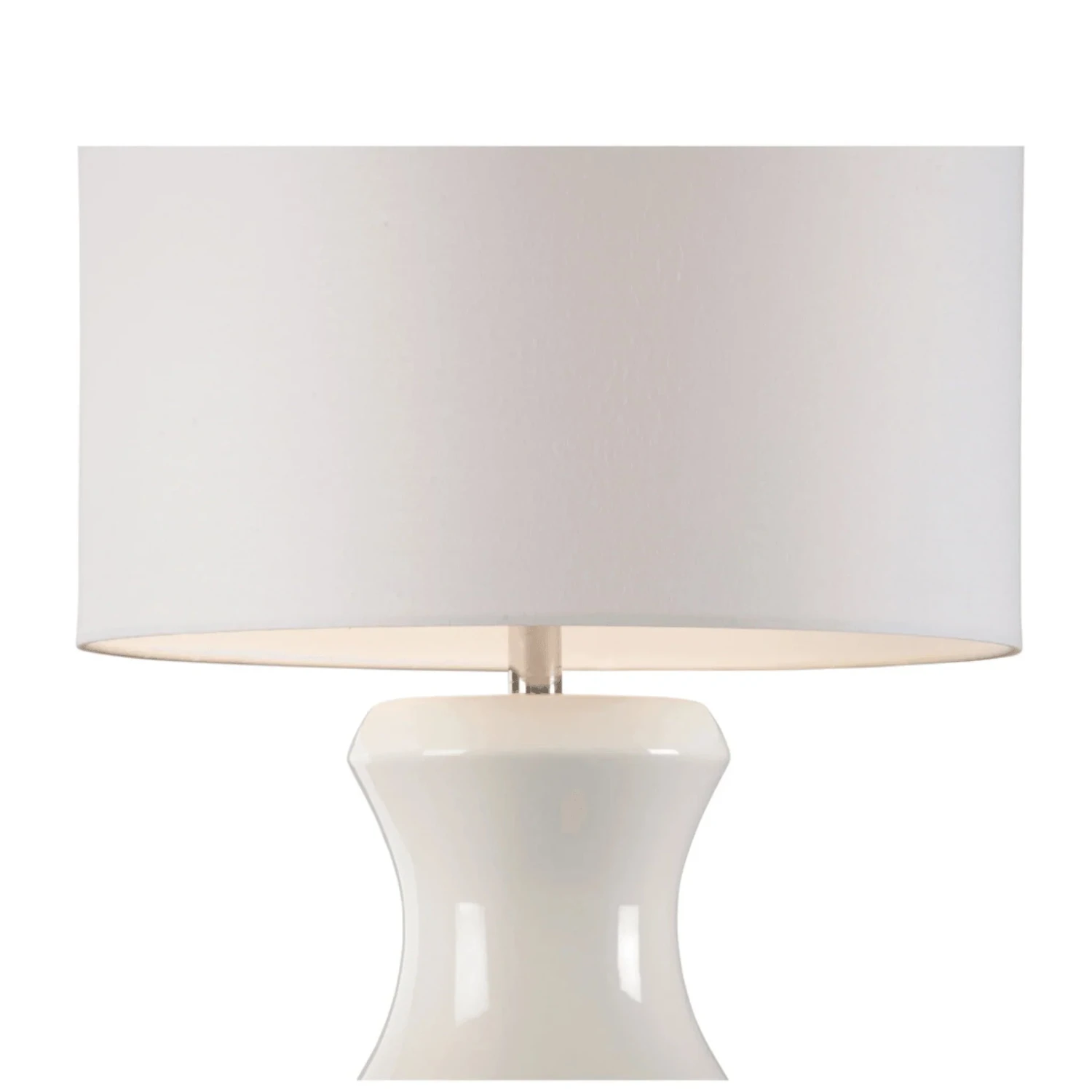 White Shelbourne Bamboo Ceramic Table Lamp 2 White Shelbourne Bamboo Ceramic Table Lamp - Image 2