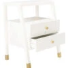 Safavieh White Two Drawer One Shelf Side Table With Gold Accents