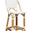 White Woven Resin Finish Bistro Counter Stool