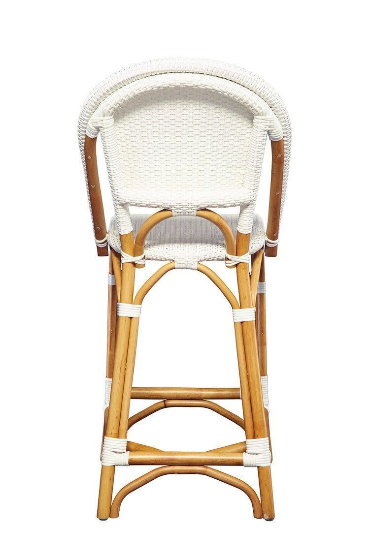 White Woven Resin Finish Bistro Counter Stool 3 White Woven Resin Finish Bistro Counter Stool - Image 3