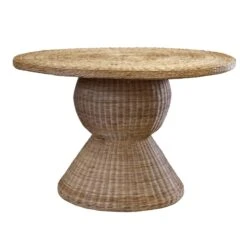 Wicker Pedestal Bauble Dining Table 60"