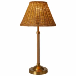 Wood Finish Table Lamp With Rattan Shade 8 Wood Finish Table Lamp With Rattan Shade -Famous Furniture Store wood finish table lamp with rattan shade table lamps the well appointed house 3
